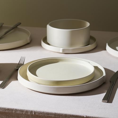 Bao 4 Piece Dinner Plate Set Stoneware (Beige / 4-Piece - Dinner Plate)