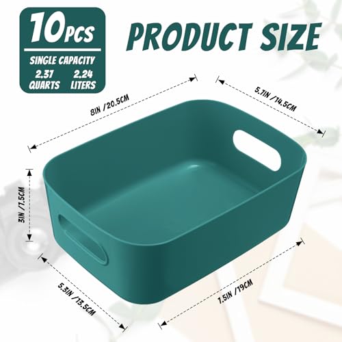 Green Plastic Storage Bins (Green / 8 x 5.7 x 3 Inch)