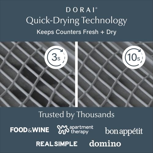 Home Collapsible Dish Drying Rack with Stone Dish Pad (Large + Rack / Slate)