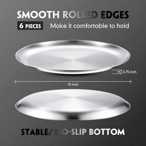 6 Pieces Silver Pizza Pans 10 Inch Bakeware (6 Count)