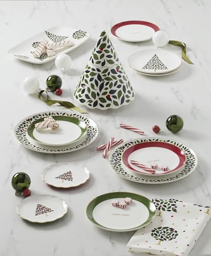 Evergreen Christmas Tidbit Plates (Scallop Tidbit Plates)