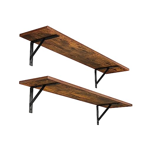 Long Wall Shelves (Rustic Brown / 31.5 Inch)
