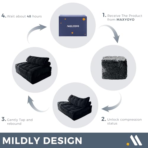 Folding Sofa Bed (Black / Full)