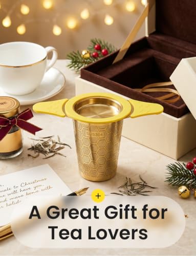 Tea Infuser for Loose Leaf Tea (1 Pack - Gold)