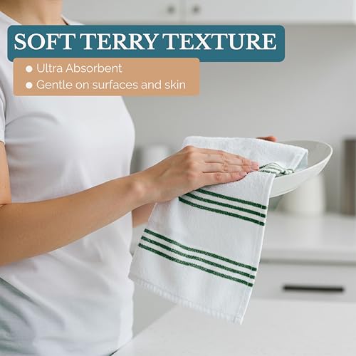 Kitchen Towel Set 8 Pc (Terry - Olive / Kitchen Towel Set - 8 Pack)