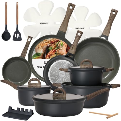 22 Piece Ceramic Cookware Set (Ash Gray)