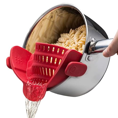 Snap N Strain Silicone Pot Strainer (Red)