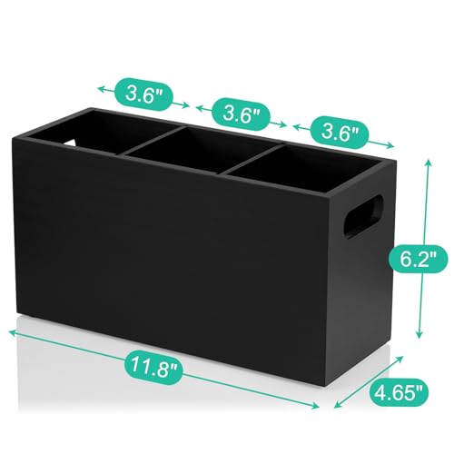 Black Kitchen Utensil Holder for Countertop (Black / 3 Compatment)