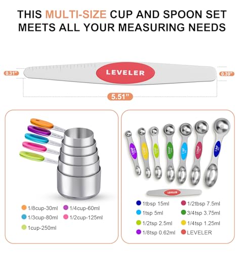 13 Piece Measuring Cups and Magnetic Spoons Set (13 Count)