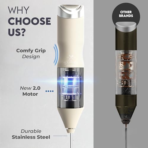 Powerful Frother Wand AA Batteries Included (Gray / Majestic Frother)