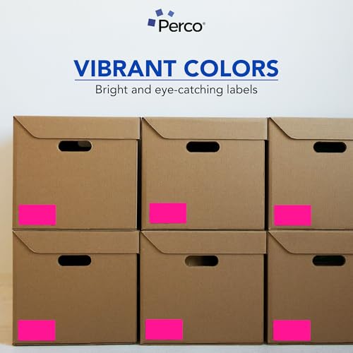 Neon Pink 3x5 Inch Perforated Sticker Labels (Mini Roll / Neon Pink)