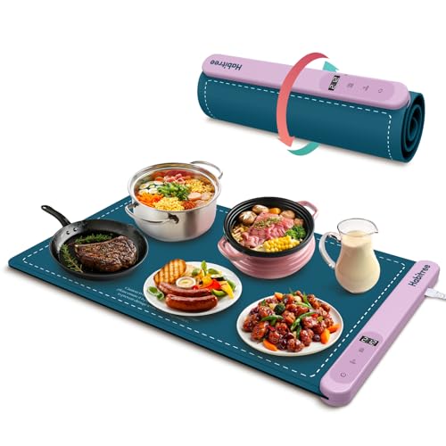 Warming Silicone Mat for Food (Large 1pack / Peacock blue)