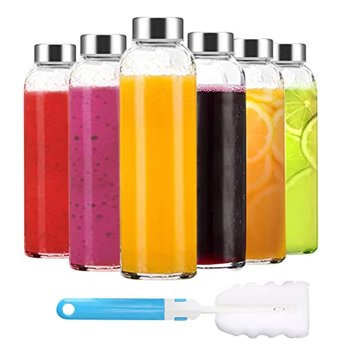 18 oz Glass Water Bottles (Clear Glass Bottle 6Pack / 18oz)