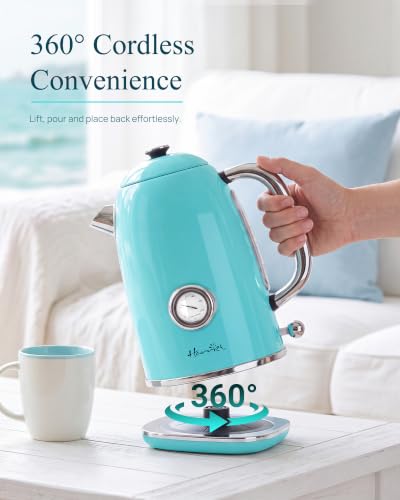 61oz Electric Kettle with Thermometer (Coastal Blue)