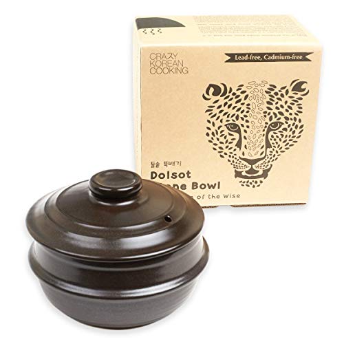 Dolsot Korean Stone Bowl with Lid (Size 4)