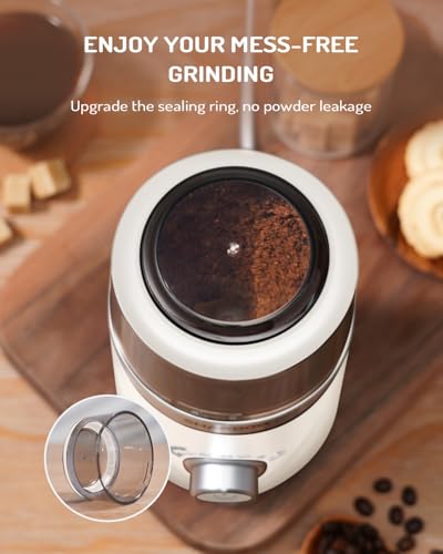Electric Super Silent Blade Coffee Grinder (Cream / 1 Bowl)