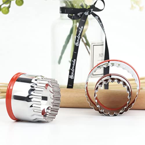 3Pcs Fluted Round Cookie Cutters