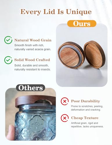 Glass Jars with Airtight Wood Lids (4 Count)