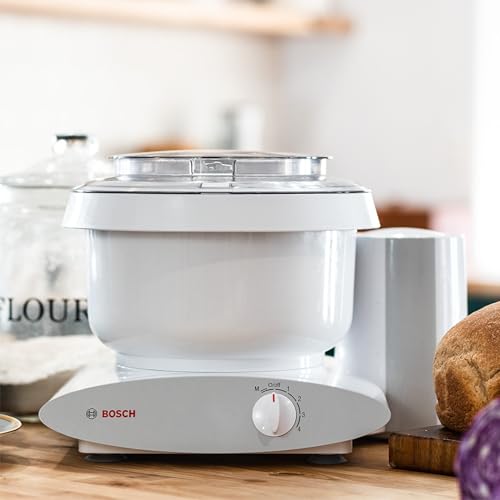 Bosch Universal Plus Stand Mixer with NutriMill Baker's Pack Accessory Bundle including Bowl Scraper