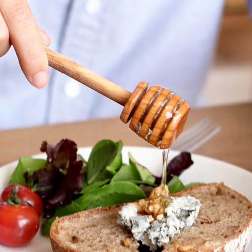 50 Pcs Wooden Honey Dipper Stick Collecting Dispensing Drizzling Jam Portable Wedding Party (15cm)
