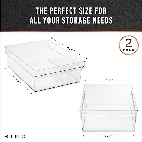 Plastic Storage Bins (2PK LARGE - 14 x 8 x 4)