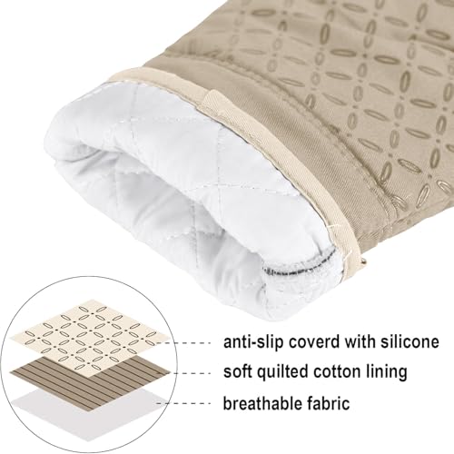 Oven Mitts and Pot Holders 6pcs Set (Almond)