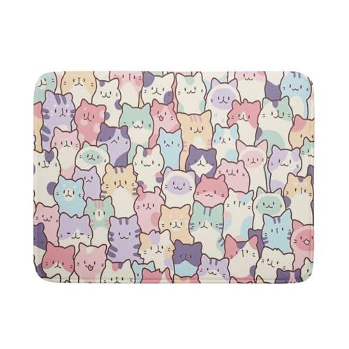 Colorful Cats Dish Drying Mat 18x24 inch Cute Animal Microfiber Reversible Fast Dry Dishes Drainer Rack Pad for Counter Kitchen Table Decor (Colorful Cats / 18" x 24")