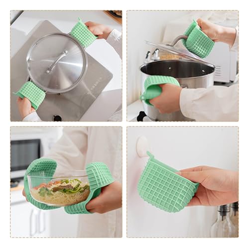 Mini Silicone Oven Mitts Set (Green-square)