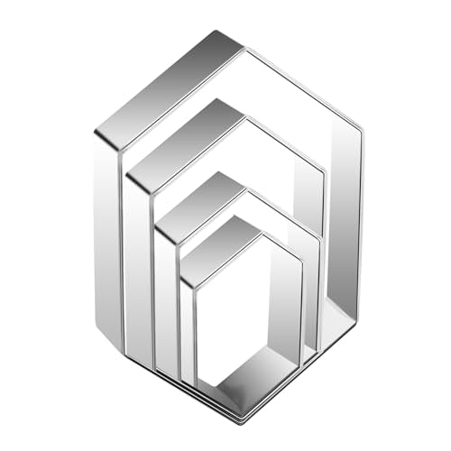 Hexagon Cookie Cutter Set 4 Sizes (Hexagon-GEM)