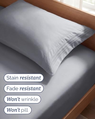 Twin Size 3 Piece Sheet Set (05 - Steel Blue / Twin)
