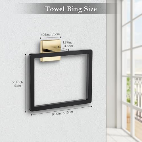 2 Piece Black Gold Towel Ring (Black&gold / 2 Pcs)