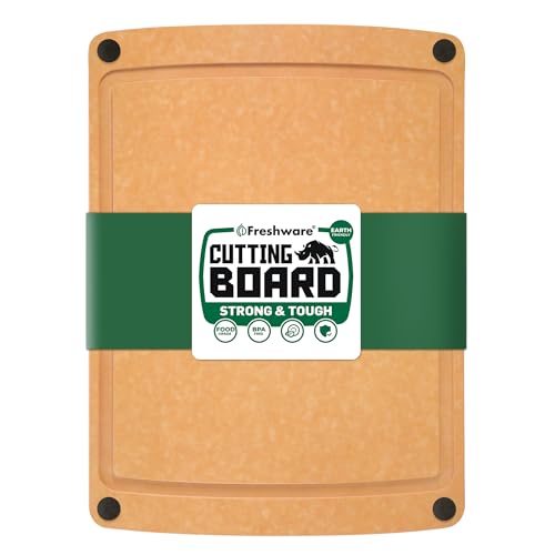 Wood Cutting Board for Kitchen (15" x 11.25" [Groove] [Natural Slate] / 15"L x 11.3"W)