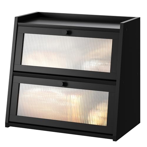 Large Black Bread Box (Black / Large-2_Tier)