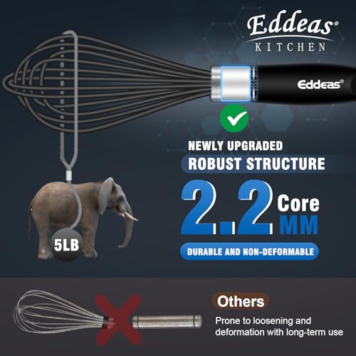 Whisks For Cooking Up To 500°F Silicone Whisk tool Non (3 Count)