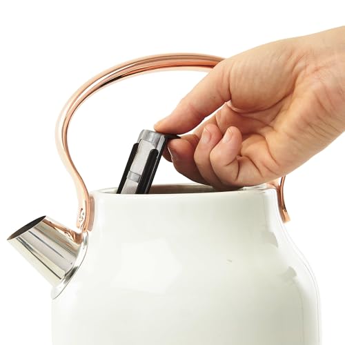 Heritage 1.7 Liter Stainless Steel Electric Kettle (Ivory & Copper)