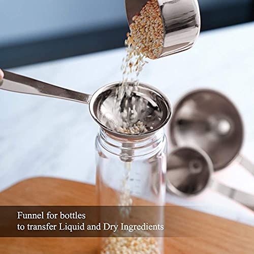 Small Funnels for Filling Bottles Stainless Steel Kitchen Funnels (3 Count)