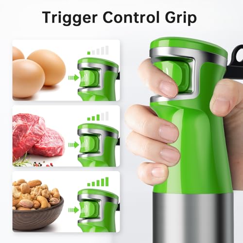 Immersion Blender Handheld Corded Hand Blenders Set 1100W (Apple Green / 5 in 1)
