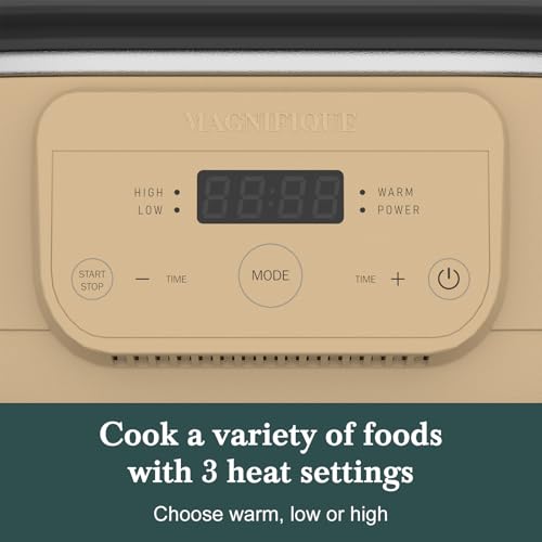 6 Quart Programmable Slow Cooker Removable Healthy Nonstick Pot (Brown)