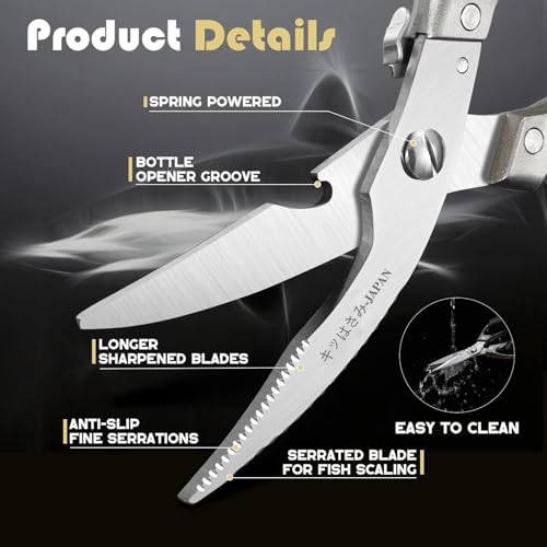 Kitchen Scissors Set Heavy Duty Spring Loaded All Purpose for Food (2 Count)