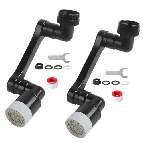 1440° Swivel Faucet Extender (Black - 2 Pack - 2nd Gear)