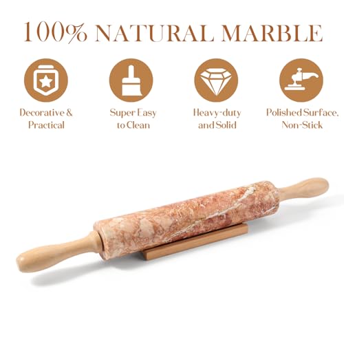 Marble Rolling Pin (Red Marble)