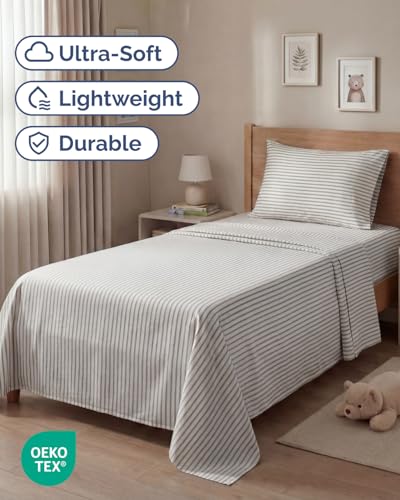 Twin Size 3 Piece Sheet Set (45 - Grey Stripes 2 / Twin)