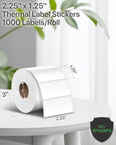 2.25x1.25 Inch Thermal Labels (2.25"x1.25" / White)