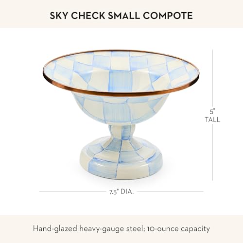 Enamel Compote (Small / Sky Check)