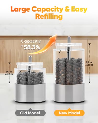 Electric Salt and Pepper Grinder Set with LED Light