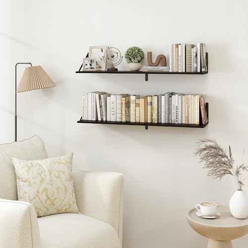 Black Deep Floating Shelves for Wall
