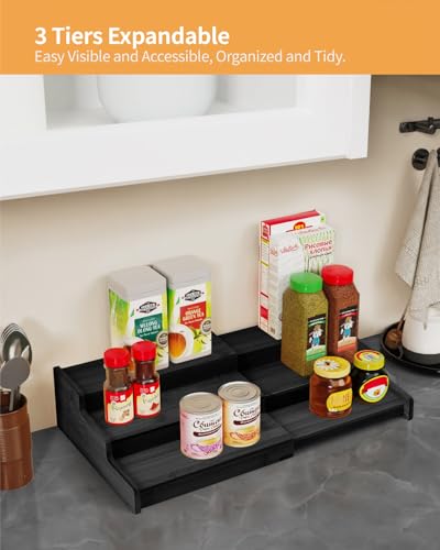 Spice Rack 3 Tier Natural Bamboo