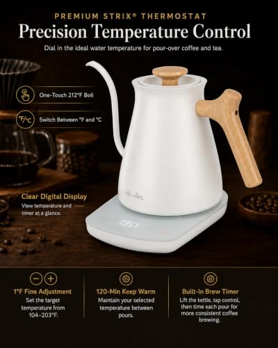 Gooseneck Electric Kettle (White / 0.8 Quarts)
