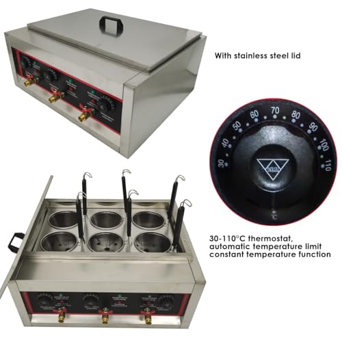 220V Commercial Pasta Cooker with 6 Noodle Filter Electric Pasta Cooking Machine Multifunctional Pasta Warmer Noodles Cooker 6KW for Cooking Dumplings NoodlesVegetables 30