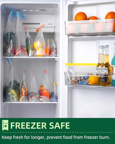 18 Pack Stand Up Reusable Freezer Bags (Multicolor / 18 Pack - 7 Gallon, 7 Sandwich, 4 Snack Bags)